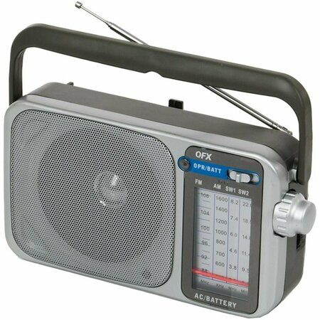 QFX AM-FM & SW1-SW2 Portable 4 Band Radio, Sliver QF392479